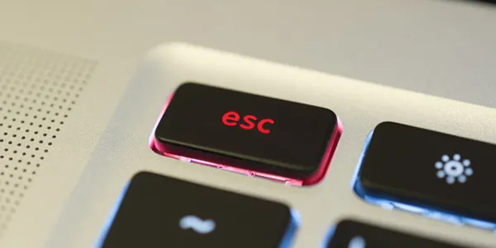 Esc key on the keyboard