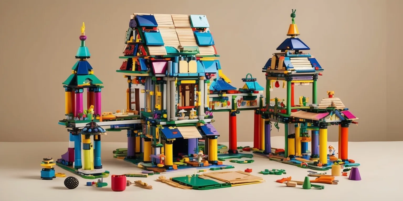 A meticulously crafted collectible construction set toy with intricate details, featuring modular components made from sustainable materials, inviting users to explore their creativity through immersive storytelling, with a vibrant color palette and diverse textures, showcasing a harmonious balance of artistry and functionality, set against a neutral background that accentuates the toy's multifaceted design, with each element carefully considered to inspire imaginative play and creative expression.